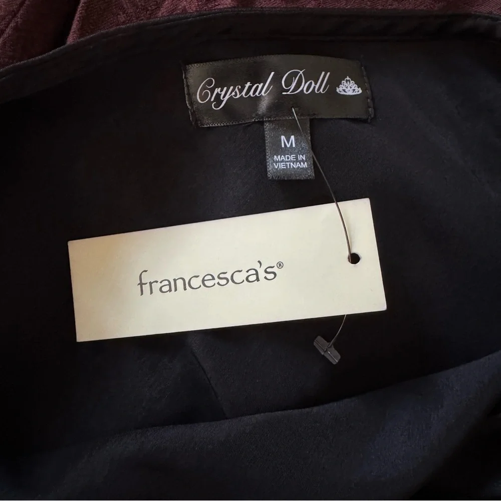 Francesca’s black satin slip mini and midi dress size medium NWT $48